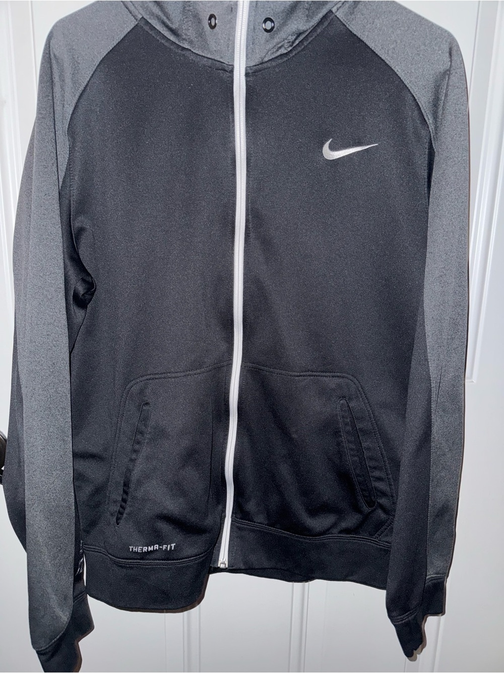 Nike Black and Gray Therma-Fit Full-Zip Performance Jacket